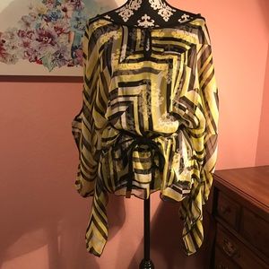 Beautiful yellow and black blouse